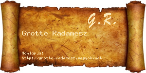 Grotte Radamesz névjegykártya